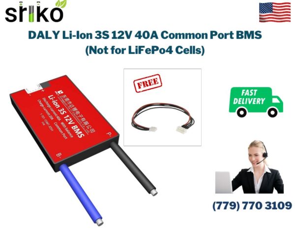 DALY BMS 3S 12V Lithium ion 40A Common Port Battery protection module.