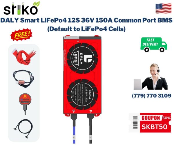 DALY Smart BMS 12S 36V 150A LiFePo4 Battery Protection Module