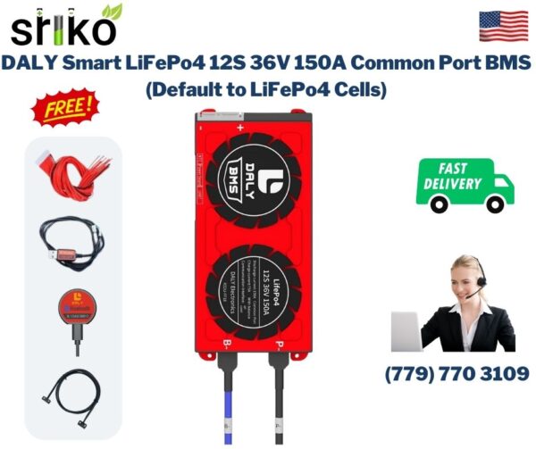 DALY Smart BMS 12S 36V 150A LiFePo4 Battery Protection Module