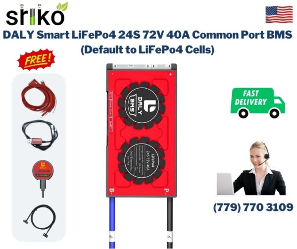 DALY Smart BMS 24S 72V 40A LiFePo4 Battery Protection Module