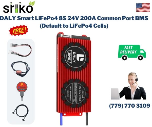 DALY Smart BMS 8S 24V 200A LiFePo4 Battery Protection Module