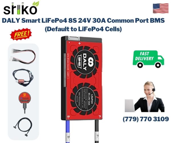 DALY Smart BMS 8S 24V 30A LiFePo4 Battery Protection Module