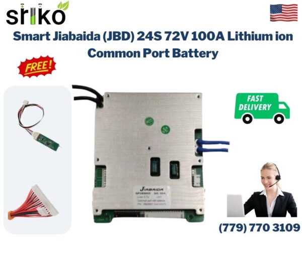 Smart Jiabaida (JBD) 24S 72V 100A Lithium ion Common Port Battery protection module.