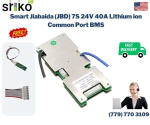 Smart Jiabaida (JBD) 7S 24V 40A Lithium ion Common Port Battery protection module.