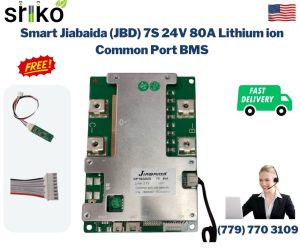 Smart Jiabaida (JBD) 7S 24V 80A Lithium ion Common Port Battery protection module.
