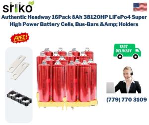 Authentic Headway 16Pack 8Ah 38120HP LiFePo4 Super High Power Battery Cells, Bus-Bars &Amp; Holders