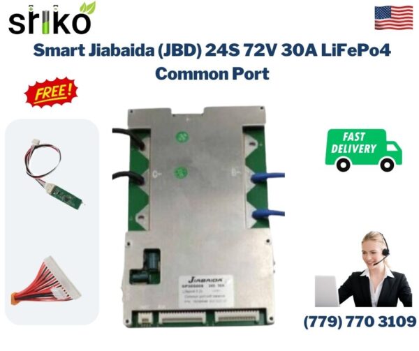 Smart Jiabaida (JBD) 24S 72V 30A LiFePo4 Common Port Battery protection module.