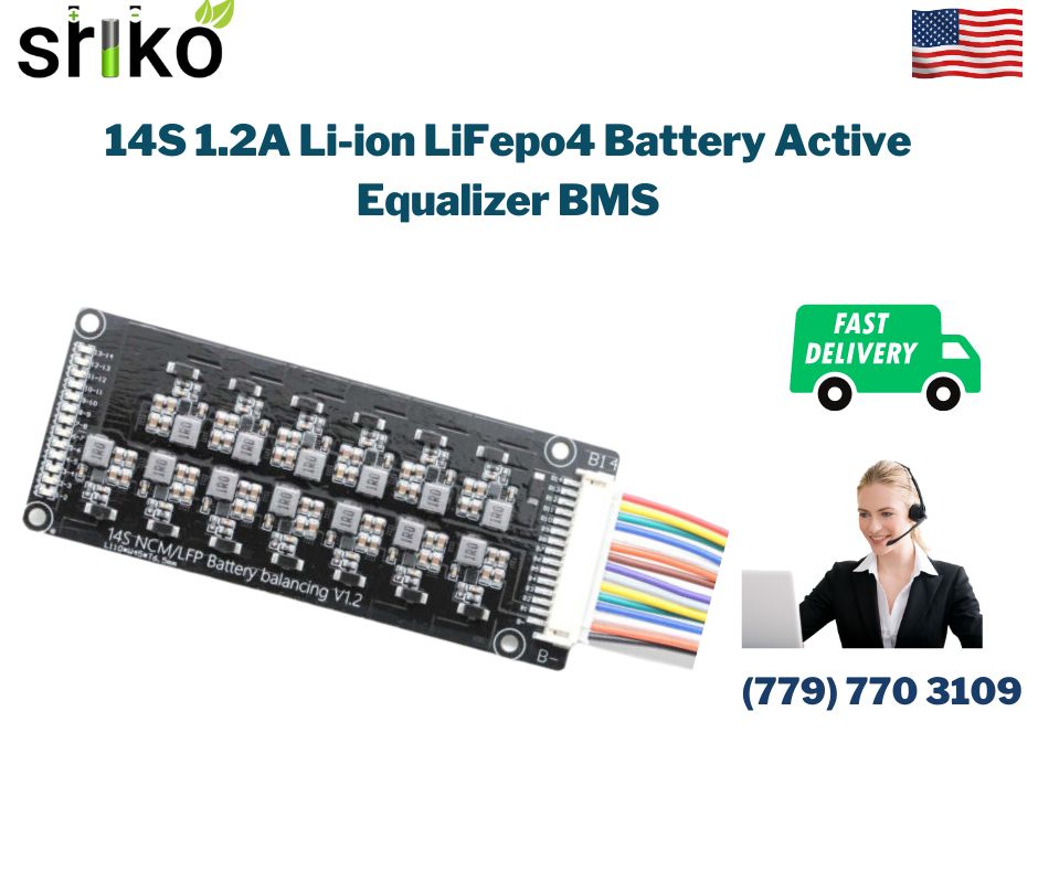 14s Inductive 1.2A Li-ion LiFepo4 Battery Active Equalizer BMS