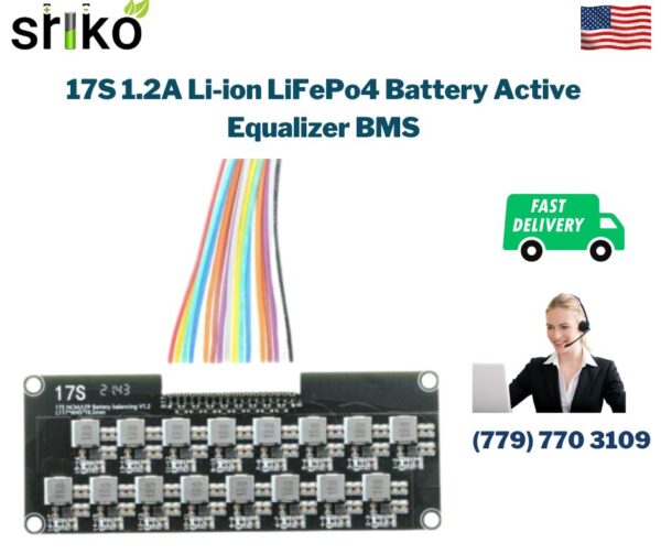 17S 1.2A Li-ion LiFePo4 Battery Active Equalizer BMS