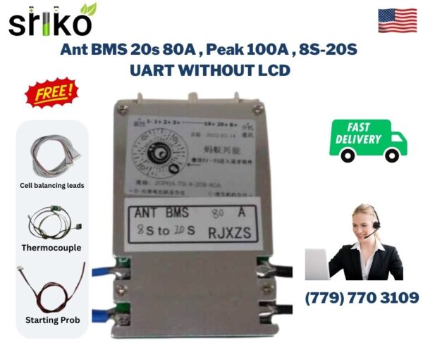 Ant BMS 20s 80A , Peak 100A , 8S-20S UART WITHOUT LCD