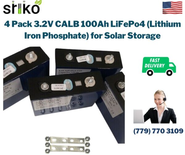 4 Pack 3.2V CALB 100Ah LiFePo4 (Lithium Iron Phosphate) for Solar Storage