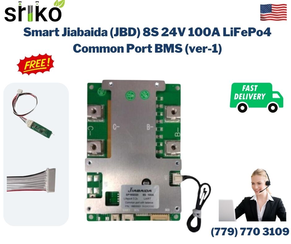 JBDBT 8S LFP 100A Smart Common Port BMS