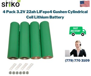 4 Pack 3.2V 22ah LiFepo4 Gushen Cylindrical Cell Lithium Battery