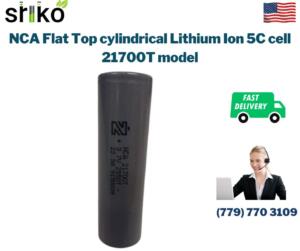 NCA Flat Top cylindrical Lithium Ion 5C cell 21700T model