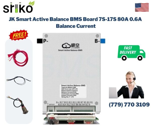 JK Smart Active Balance BMS Board 7S-17S 80A 0.6A Balance Current