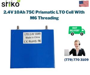 2.4V 10Ah 75C Prismatic LTO Cell With M6 Threading
