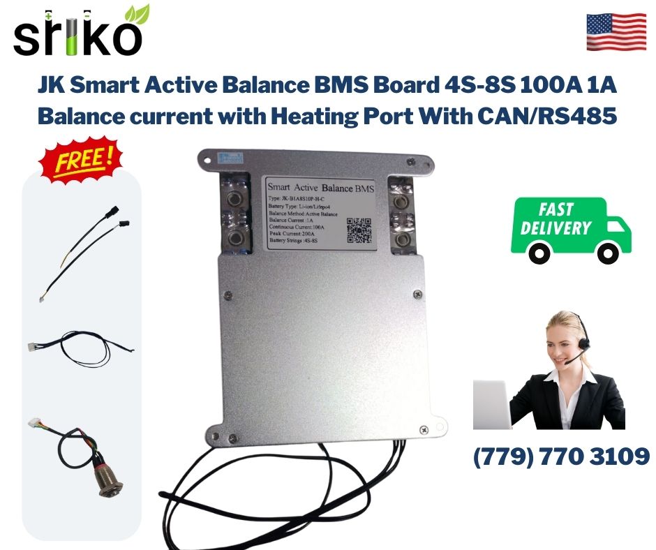 JKBT 4S-8S 100A 1ACAN Balance Current Smart Active BMS | US