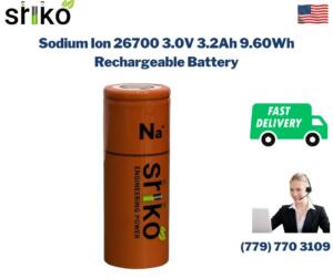 Sodium Ion 26700 3.0V 3.2Ah 9.60Wh Rechargeable Battery