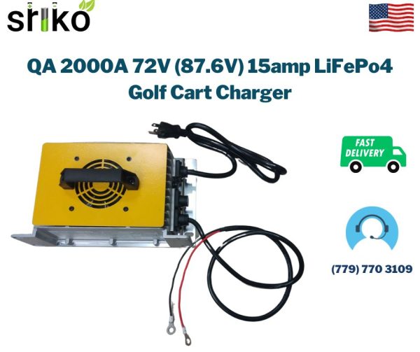 QA 2000A 72V (87.6V) 15amp LiFePo4 Golf Cart Charger