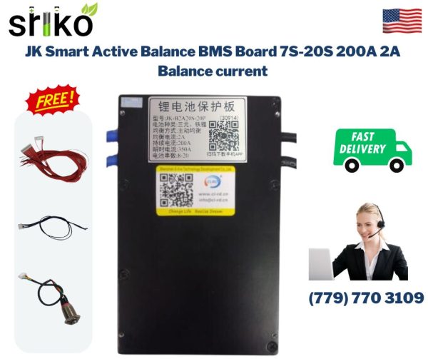 JK Smart Active Balance BMS Board 7S-20S 200A 2A Balance current with UART/RS485