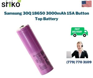 Samsung 30Q 18650 3000mAh 15A Button Top Battery