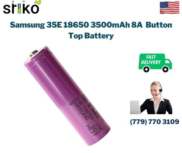 Samsung 35E 18650 3500mAh 8A Button Top Battery