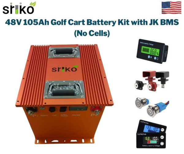 48V 105Ah Golf Cart Battery Kit with JK BMS (No Cells)