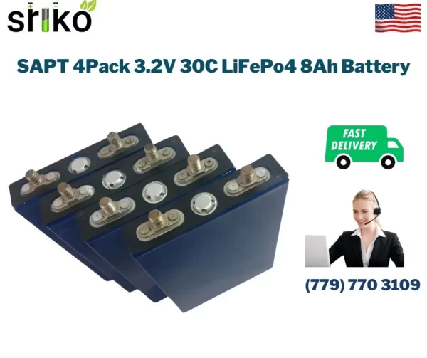 SAPT 4Pack 3.2V 30C LiFePo4 8Ah Battery