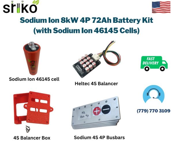 Sodium Ion 8kW 4P 72Ah Battery Kit (with Sodium Ion 46145 Cells)
