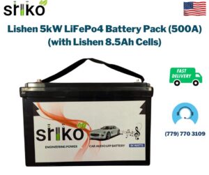 Lishen 5kW LiFePo4 Battery Pack (500A) (with Lishen 8.5Ah Cells)