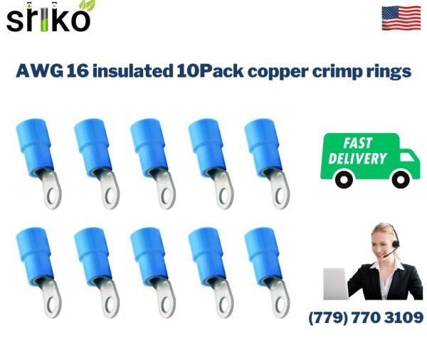AWG 16 insulated 10Pack copper crimp rings