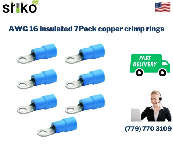 AWG 16 insulated 7Pack copper crimp rings