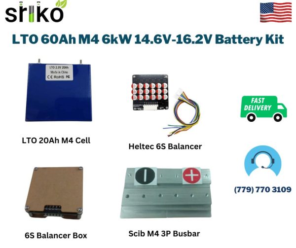 LTO 60Ah M4 6kW 14.6V-16.2V Battery Kit