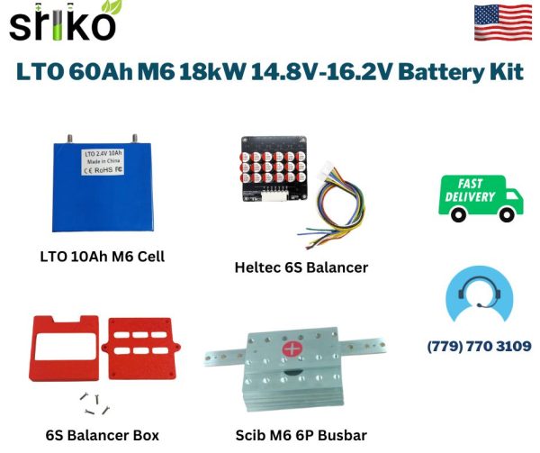 LTO 60Ah M6 18kW 14.8V-16.2V Battery Kit