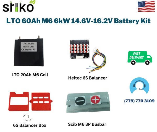 LTO 60Ah M6 6kW 14.6V-16.2V Battery Kit