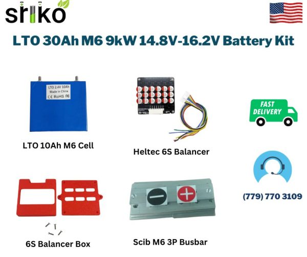 LTO 30Ah M6 9kW 14.8V-16.2V Battery Kit