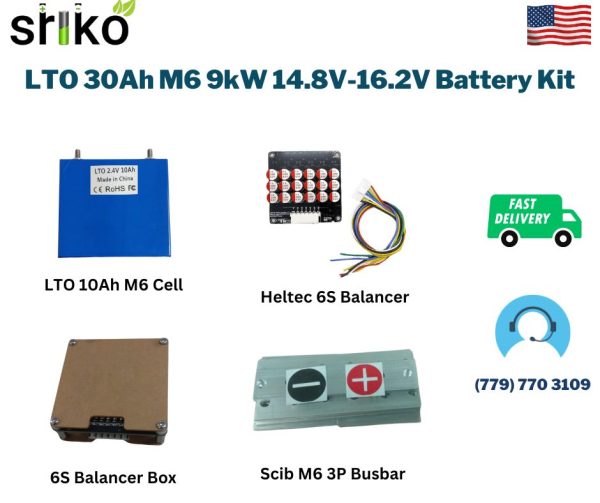 LTO 30Ah M6 9kW 14.8V-16.2V Battery Kit