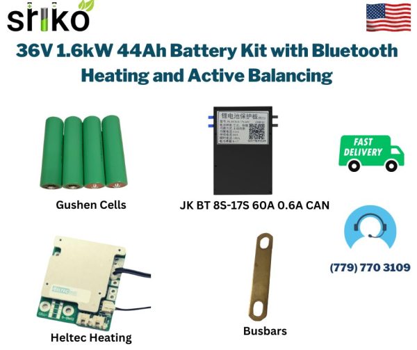 36V 1.6kW 44Ah Battery Kit with Bluetooth Heating and Active Balancing