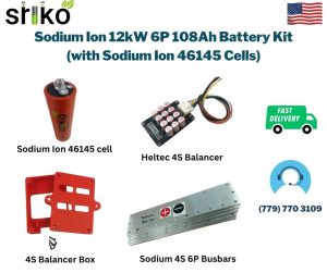 Sodium Ion 12kW 6P 108Ah Battery Kit (with Sodium Ion 46145 Cells)