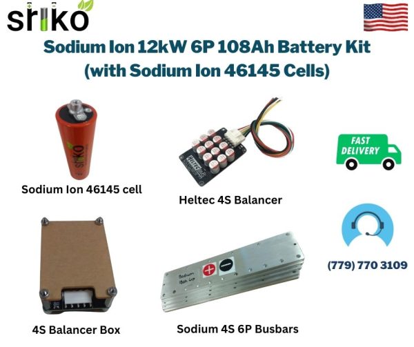 Sodium Ion 12kW 6P 108Ah Battery Kit (with Sodium Ion 46145 Cells)