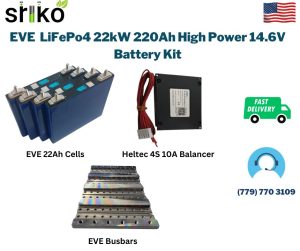 EVE LiFePo4 22kW 220Ah High Power 14.6V Battery Kit.