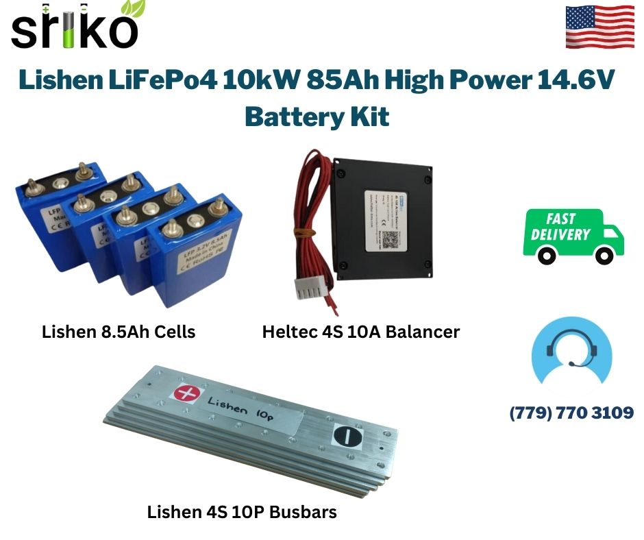 Lishen LiFePo4 10kW 85Ah High Power 14.6V Battery Kit