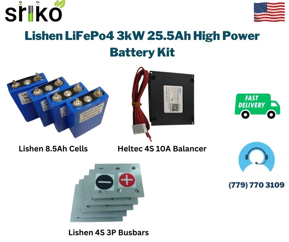 Lishen LiFePo4 3kW 25.5Ah High Power Battery Kit