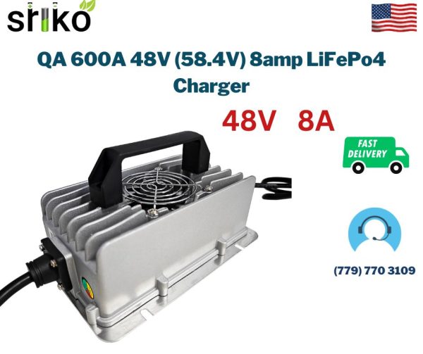 QA 600A 48V (58.4V) 8amp LiFePo4 Charger