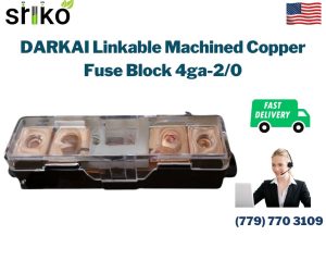 DARKAI Linkable Machined Copper Fuse Block 4ga-2/0