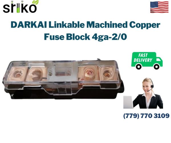 DARKAI Linkable Machined Copper Fuse Block 4ga-2/0