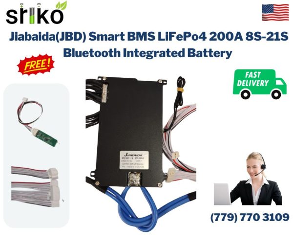 Jiabaida(JBD) Smart BMS LiFePo4 200A 8S-21S Bluetooth Integrated Battery