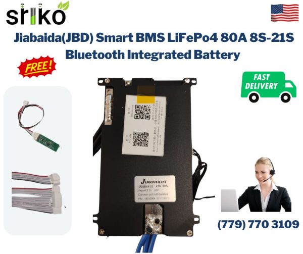 Jiabaida(JBD) Smart BMS LiFePo4 80A 8S-21S Bluetooth Integrated Battery