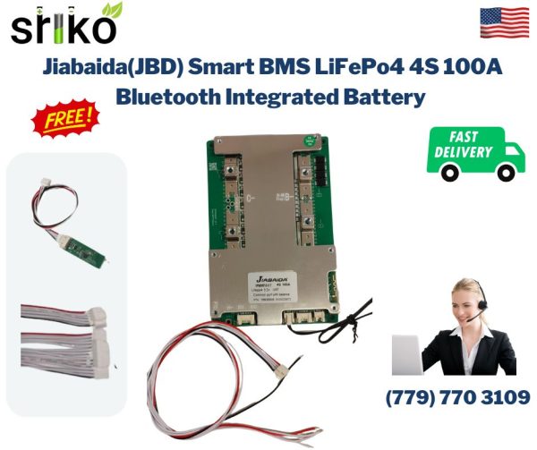 Jiabaida(JBD) Smart BMS LiFePo4 4S 100A Bluetooth Integrated Battery