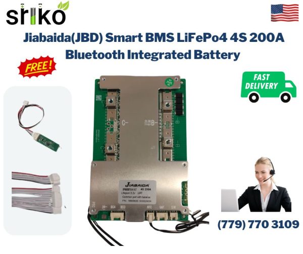 Jiabaida(JBD) Smart BMS LiFePo4 4S 200A Bluetooth Integrated Battery